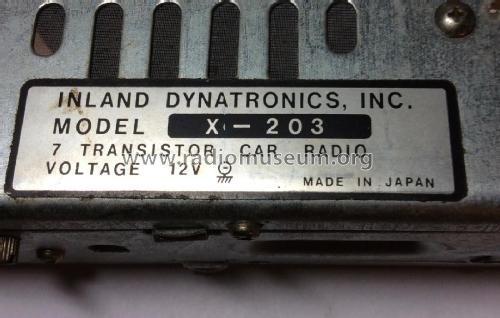 X-203 ; Inland Dynatronics, (ID = 2372998) Car Radio
