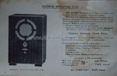 Secteur Inovavox 3313; Inovat - voir aussi (ID = 1685124) Radio