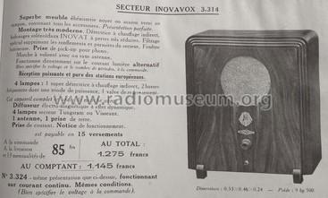 Secteur Inovavox 3314; Inovat - voir aussi (ID = 1762160) Radio