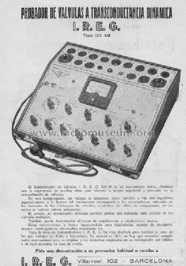 Comprobador de valvulas GX 49; IREG; Instrumentos (ID = 776932) Equipment