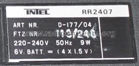 RR2407 - Art Nr. D-177/04; Intel, Interelectric (ID = 1728065) Radio