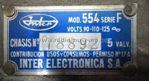 Midway 554-F; Inter Electrónica, S (ID = 1673543) Radio