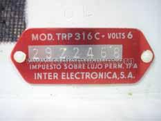 E-128 TRP-316-C; Inter Electrónica, S (ID = 709199) Radio
