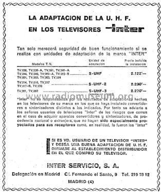 Convertidor UHF a VHF S-UHF /2; Inter Electrónica, S (ID = 3102051) Adaptor