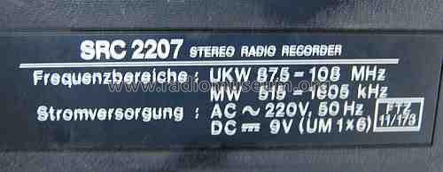 Stereo Radio Recorder SRC2207; Intercord; Stuttgart (ID = 1187404) Radio