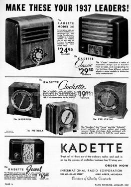 Kadette 35 Telematic ; International Radio (ID = 1027340) Radio