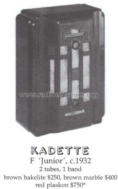 Kadette F Jr. ; International Radio (ID = 1421847) Radio