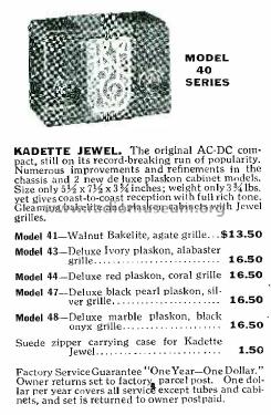 Kadette Jewel 47 ; International Radio (ID = 2309042) Radio