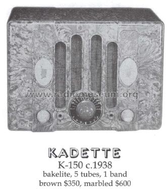 Kadette K-150 Cameo ; International Radio (ID = 1421853) Radio