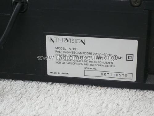 Video Cassette Recorder V-191; Intervision (ID = 1620063) R-Player