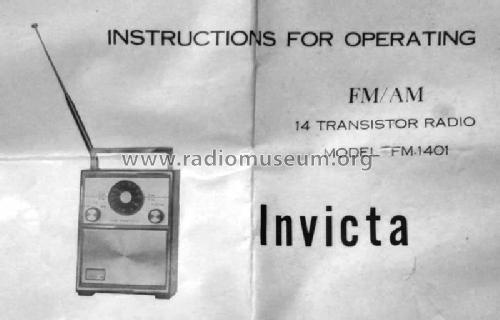 Invicta AM/FM 14 Transistor High Sensitivity FM-1401; Invicta Toyomenka, (ID = 2347266) Radio