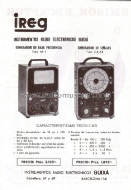 Generador de baja frecuencia AF-1; IREG; Instrumentos (ID = 2353178) Ausrüstung