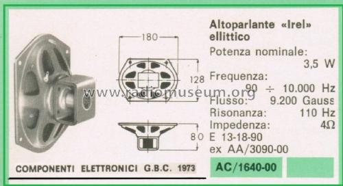 Altoparlante Ellittico E 13-18-90; IREL - Industrie (ID = 3102756) Parleur