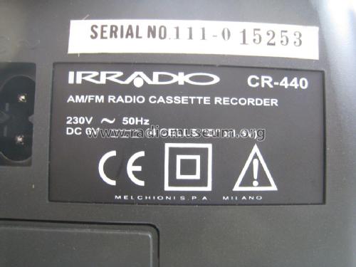 AM/FM Radio Cassette Recorder CR 440; Irradio; Milano (ID = 2027046) Radio