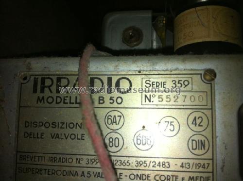 B50 Fono; Irradio; Milano (ID = 1537483) Radio
