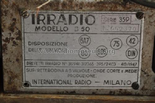 B50 Nuovo; Irradio; Milano (ID = 1131768) Radio