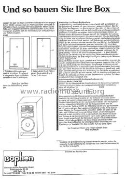 Bauvorschlag Bassreflexbox B320; Isophon, E. Fritz & (ID = 1466521) Kit