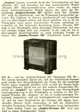 Dynamo Gleichstrom 303; Isophon, E. Fritz & (ID = 1519972) Speaker-P