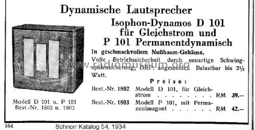 Dynamo P 101; Isophon, E. Fritz & (ID = 2873112) Speaker-P
