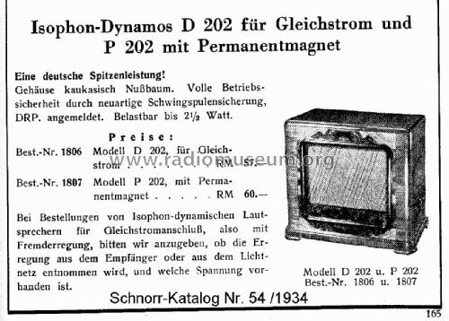 Dynamo D 202; Isophon, E. Fritz & (ID = 2873106) Speaker-P