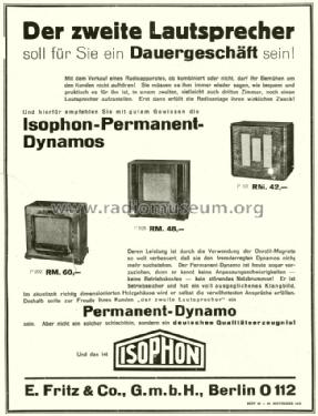Dynamo P 101; Isophon, E. Fritz & (ID = 1513297) Speaker-P