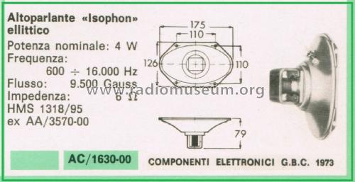 Elliptischer Lautsprecher HMS 1318/95; Isophon, E. Fritz & (ID = 3101695) Parleur