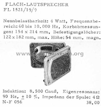 Flach-Lautsprecher FL1521/19/9; Isophon, E. Fritz & (ID = 1502158) Speaker-P