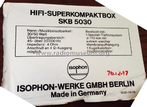 HiFi-Superkompaktbox SKB 5030; Isophon, E. Fritz & (ID = 1848525) Speaker-P