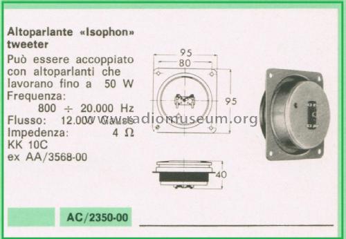 Kalotten-Hochtöner KK 10C; Isophon, E. Fritz & (ID = 3106258) Speaker-P