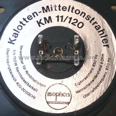 Kalotten-Mitteltonstrahler KM 11/120; Isophon, E. Fritz & (ID = 2372287) Parleur