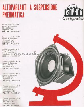 Tiefmittelton-Lautsprecher - Pneumatic Suspension Speaker PSL 130S; Isophon, E. Fritz & (ID = 2738053) Speaker-P