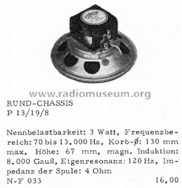 Rund-Lautsprecher P13/19/10; Isophon, E. Fritz & (ID = 1499629) Speaker-P
