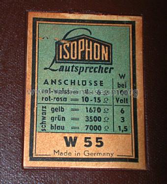 W55; Isophon, E. Fritz & (ID = 1379888) Speaker-P