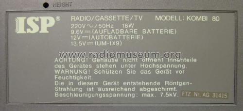 Radio/Cassette/TV Kombi 80; ISP KG Dieter Lather (ID = 746656) TV Radio