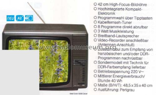 Ideal-Color 3206 Oscar; ITT nicht Schaub, (ID = 1933296) Televisore