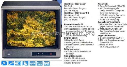 Ideal-Color 3327 Oscar; ITT nicht Schaub, (ID = 1933653) Televisión