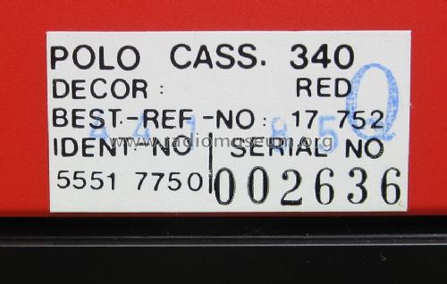 Polo Cassette 340 Ref. No. 17 752; ITT nicht Schaub, (ID = 1540819) Radio