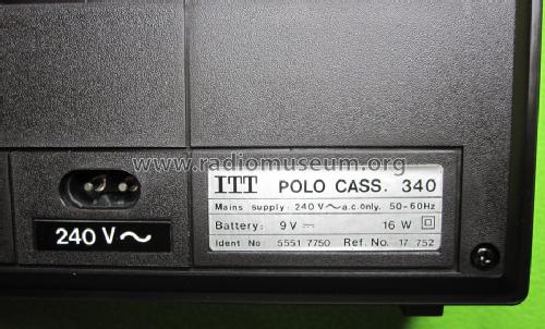 Polo Cassette 340 Ref. No. 17 752; ITT nicht Schaub, (ID = 1540820) Radio