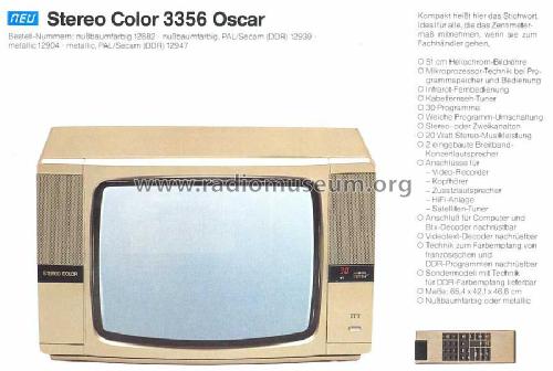 Stereo Color 3356 Oscar; ITT nicht Schaub, (ID = 1932724) Fernseh-E