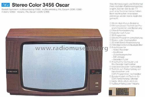 Stereo Color 3456 Oscar; ITT nicht Schaub, (ID = 1932723) Television