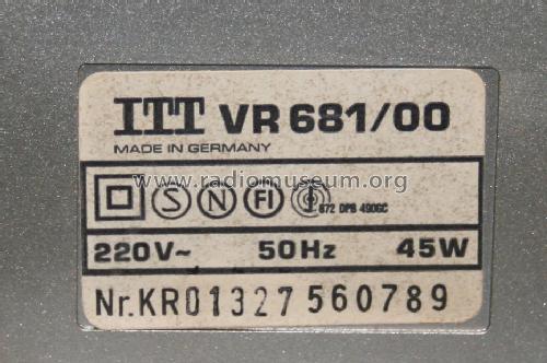 Videorecorder 681/00 Stereo; ITT nicht Schaub, (ID = 1333398) R-Player