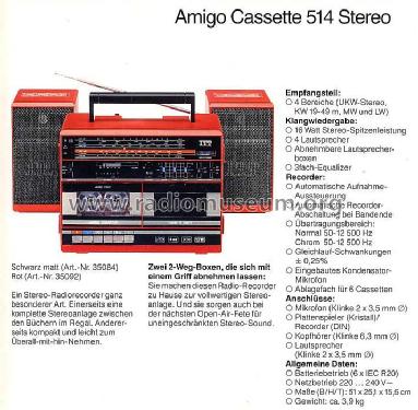 Amigo Cassette 514; ITT-Graetz (ID = 1934061) Radio