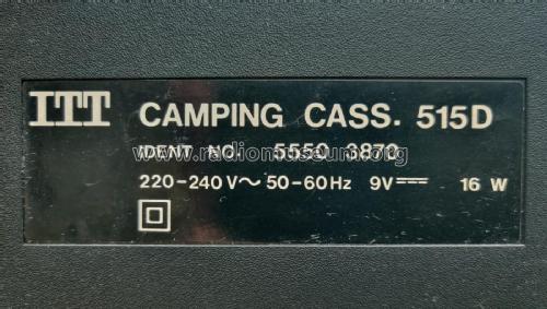 Camping Cassette 515D 5550 3870; ITT-Graetz (ID = 2637473) Radio