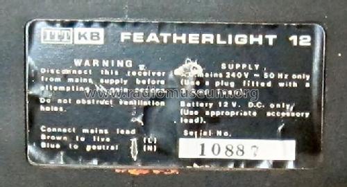 Featherlight 12 ; ITT-KB; Foots Cray, (ID = 2343916) Television