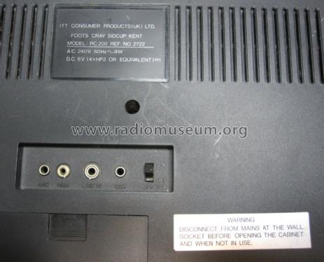 AM/FM Radio Cassette Recorder RC-200; ITT-KB; Foots Cray, (ID = 1344416) Radio