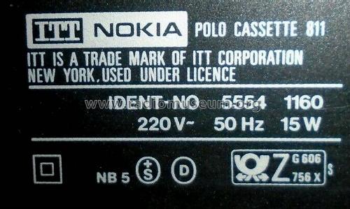 Polo Cassette 811 5554 1160; ITT-Nokia trade mark (ID = 2732210) Radio