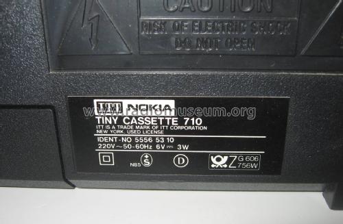 Tiny Cassette 710 Ident-No. 5556 53 10; ITT-Nokia trade mark (ID = 2760854) Radio