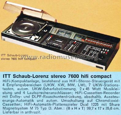7600 HiFi Compact; ITT Schaub-Lorenz (ID = 1289157) Radio