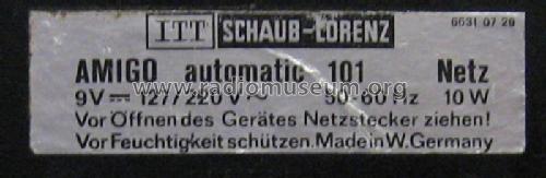 Amigo automatic 101 Netz; ITT Schaub-Lorenz (ID = 719656) Radio