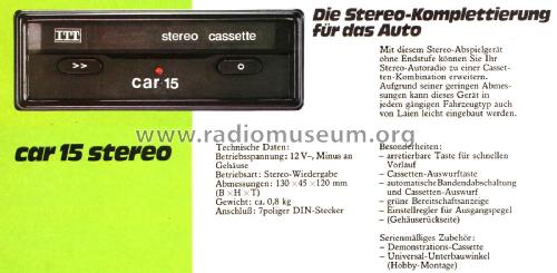 Car 15 Stereo 5332 03 55; ITT Schaub-Lorenz (ID = 2702963) Enrég.-R
